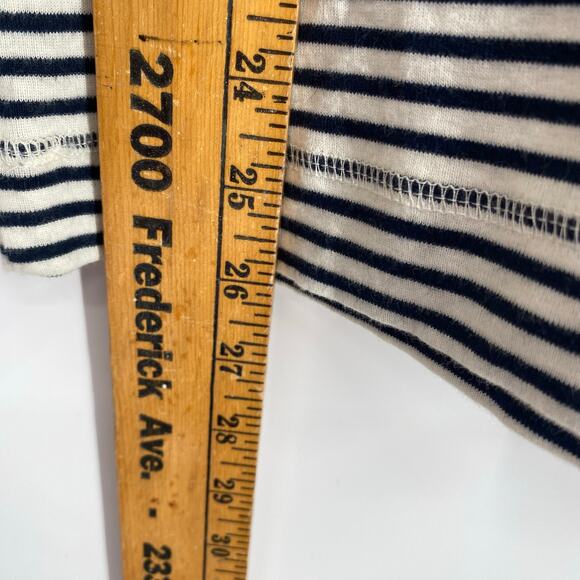 Ralph Lauren Top Women’s Medium Stripes Faux Leather Elbow Patches Western - Picture 7 of 9